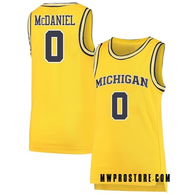 Valiant University of Michigan Basketball Yellow #0 Dug McDaniel