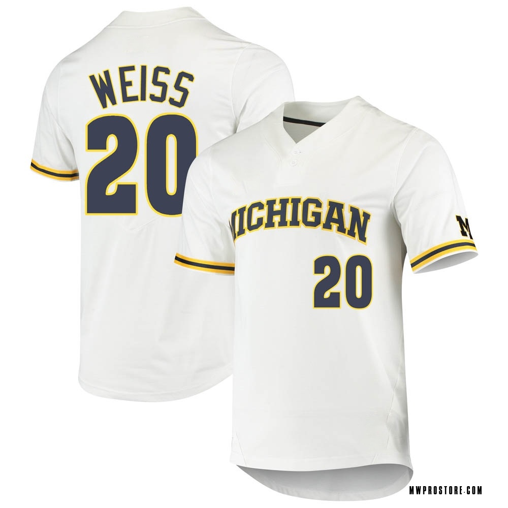 Men's Nike White Michigan Wolverines Replica 2-Button Baseball Jersey
