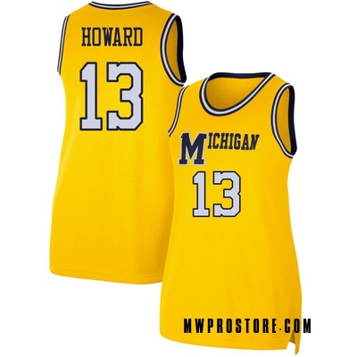 Valiant University of Michigan Basketball Yellow #13 Jett Howard Jersey Tee