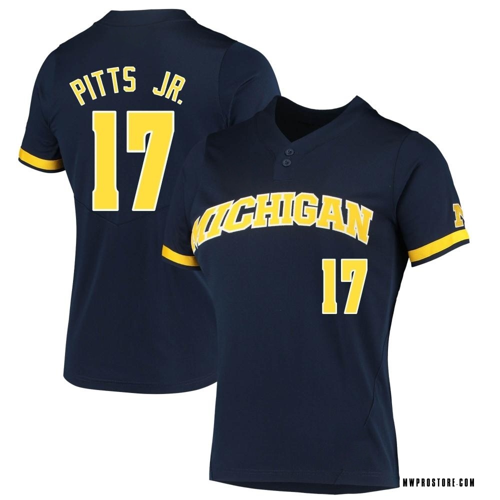Women's Robert Pitts Jr. Michigan Wolverines Replica 2-Button Baseball  Jersey - Navy