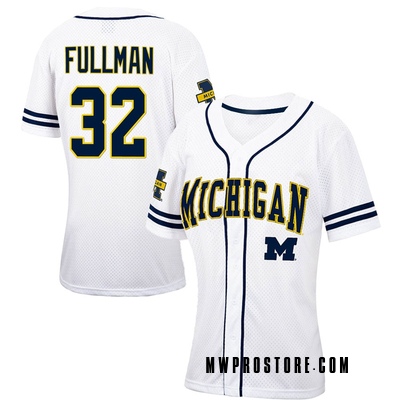 Men's Colosseum White/Navy Michigan Wolverines Free Spirited Baseball Jersey