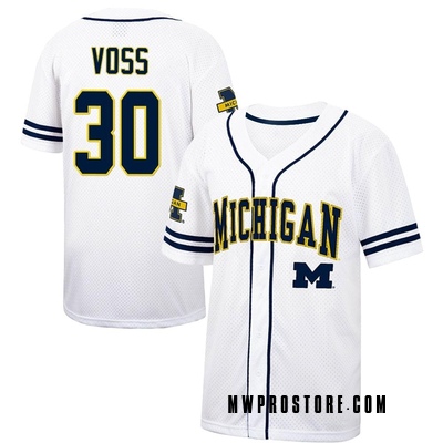 Valiant University of Michigan Baseball Off-White Throwback Replica Jersey