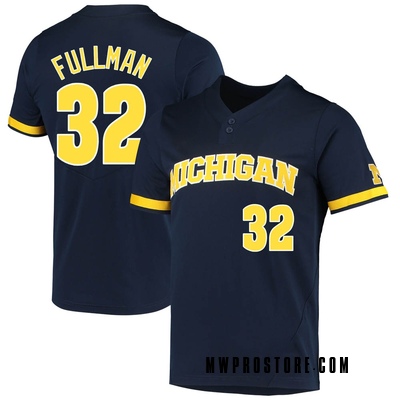 Men's Colosseum White/Navy Michigan Wolverines Free Spirited Baseball Jersey