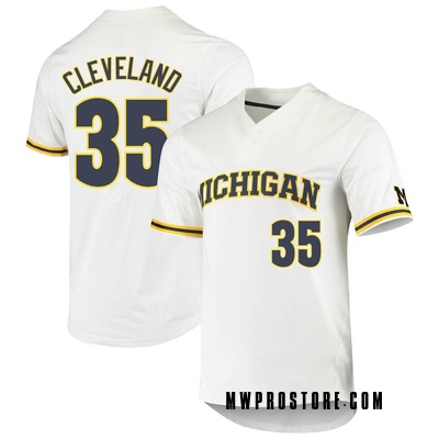 Youth Walker Cleveland Michigan Wolverines Replica 2-Button Baseball Jersey  - White